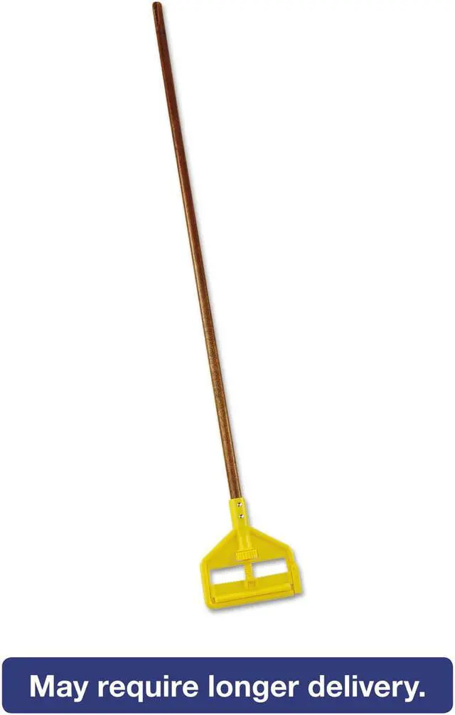 Alt view image 10 of 10 - Rubbermaid Commercial Invader Wood Side-Gate Wet-Mop Handle 54" Natural/Yellow H115