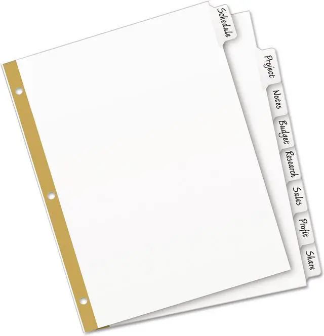 Alt view image 17 of 20 - Avery Write & Erase Big Tab Paper Dividers 8-Tab Letter 23078