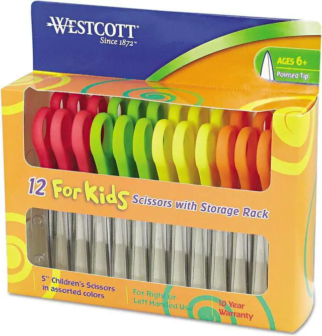 Alt view image 4 of 5 - Acme United 13141 Kids Scissors  Pointed  5in  1-3/4in Cut  L/R  12/pk