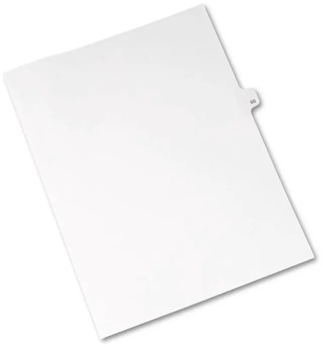 Alt view image 8 of 8 - Avery-Style Legal Exhibit Side Tab Divider Title: 60 Letter White 25/Pack 01060