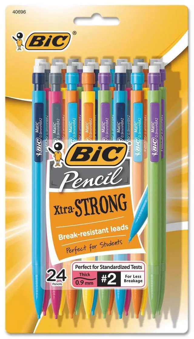 Alt view image 20 of 20 - BIC MPLWP241 Mechanical Pencil With Pocket Clip #2 Pencil Grade - 0.9 mm - Assorted Lead - Assorted Barrel - 24 / Pack