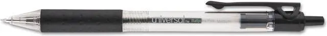 Alt view image 15 of 17 - Universal Comfort Grip Clear Barrel Retractable Ballpoint Pen Black Ink 1mm 48/Set 15533