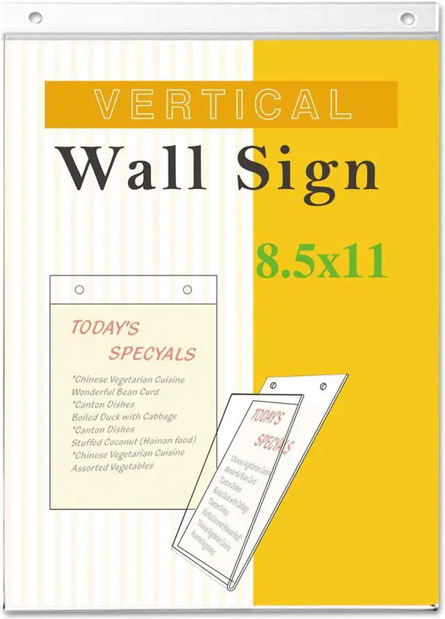 Alt view image 9 of 13 - Universal Wall Mount Sign Holder 8 1/2" x 11" Clear 76882