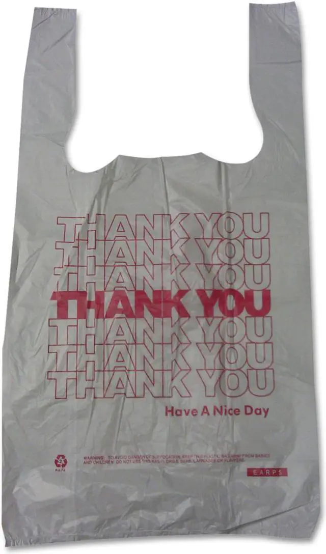 Alt view image 5 of 5 - Barnes Paper Company Thank You High-Density Shopping Bags 10w x 5d x 19h White