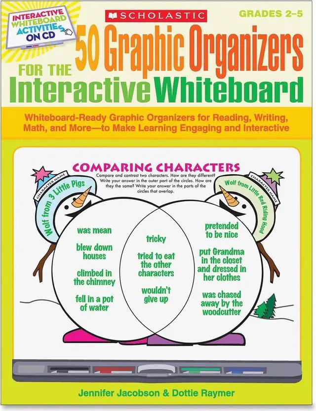 Alt view image 3 of 3 - Scholastic 50 Graphic Organizer f/Intr Whiteboard Grade 2-5 112Pgs 0545207150