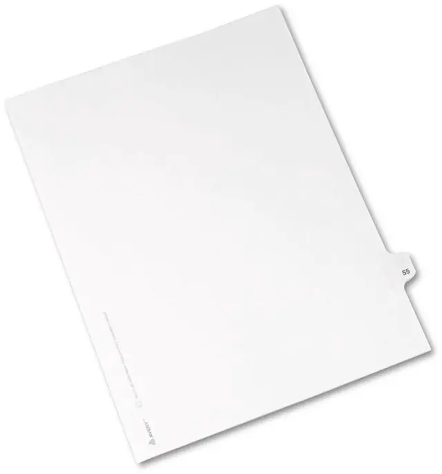 Alt view image 8 of 8 - Avery-Style Legal Exhibit Side Tab Divider Title: 55 Letter White 25/Pack 01055