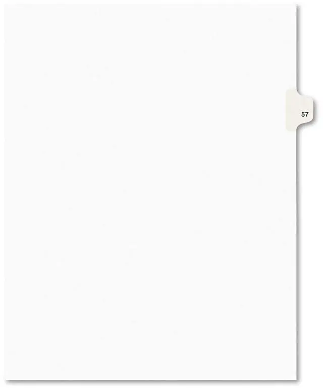 Alt view image 7 of 8 - Avery-Style Legal Exhibit Side Tab Divider Title: 57 Letter White 25/Pack 01057