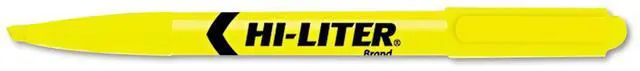 Main image of Avery HI-LITER Pen-Style Highlighter Chisel Tip Fluorescent Yellow Ink Dozen 23591