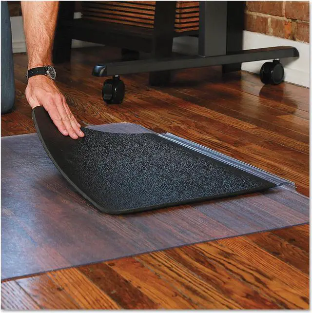 Alt view image 2 of 19 - ES Robbins Sit Stand Mat Carpet or Hard Floors 36 x 53 Clear/Black ESR184612