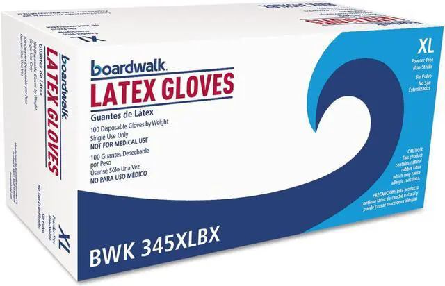 Main image of Boardwalk General-Purpose Latex Gloves Natural X-Large Powder-Free 4 2/5 mil 100/Box 345XLBX
