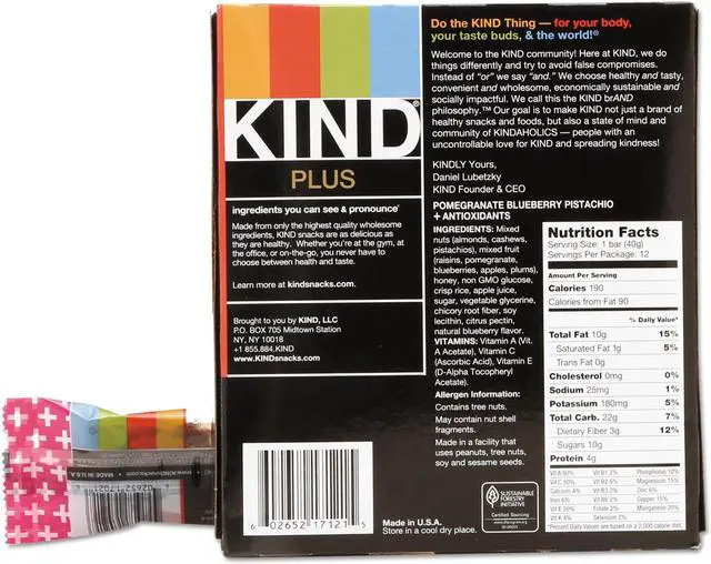 Alt view image 9 of 11 - KIND 17221 KIND Blueberry Nutrition Boost Bar, 12 PK