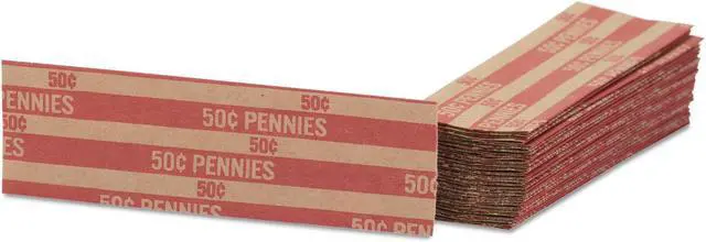 Alt view image 12 of 15 - Coin-Tainer Flat Coin Wrappers Pennies $.50 1000 Wrappers/Box 30001