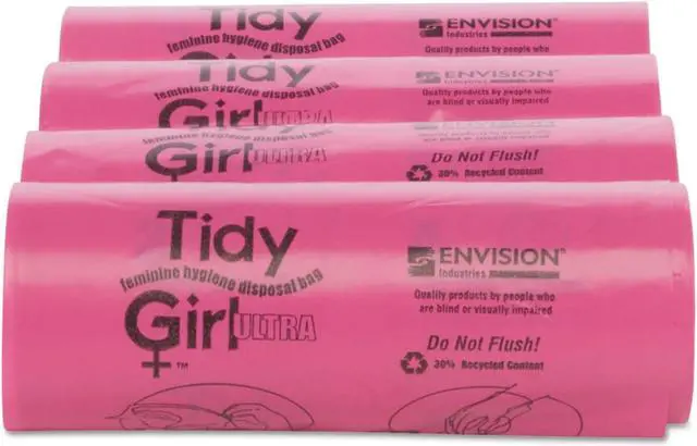 Alt view image 15 of 16 - Stout Tidy Girl Feminine Hygiene Sanitary Disposal Bags 150/Roll 4 Rolls/Carton