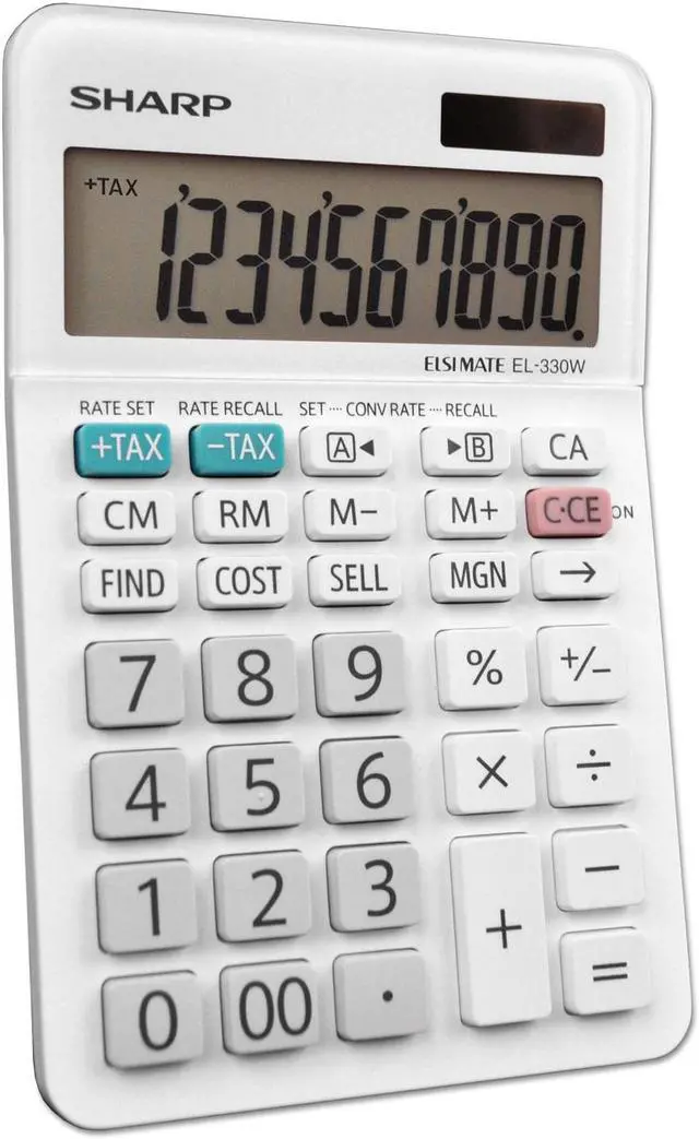 Alt view image 12 of 13 - Sharp EL-330WB Desktop Calculator 10-Digit LCD EL330WB