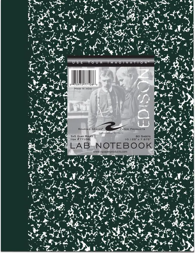 Alt view image 5 of 12 - ROARING SPRING 77108 Lab Notebook,8 in. x 10 in.,Green