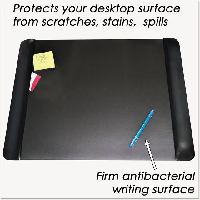 Alt view image 12 of 17 - Artistic Executive Desk Pad with Leather-Like Side Panels 24 x 19 Black 413841