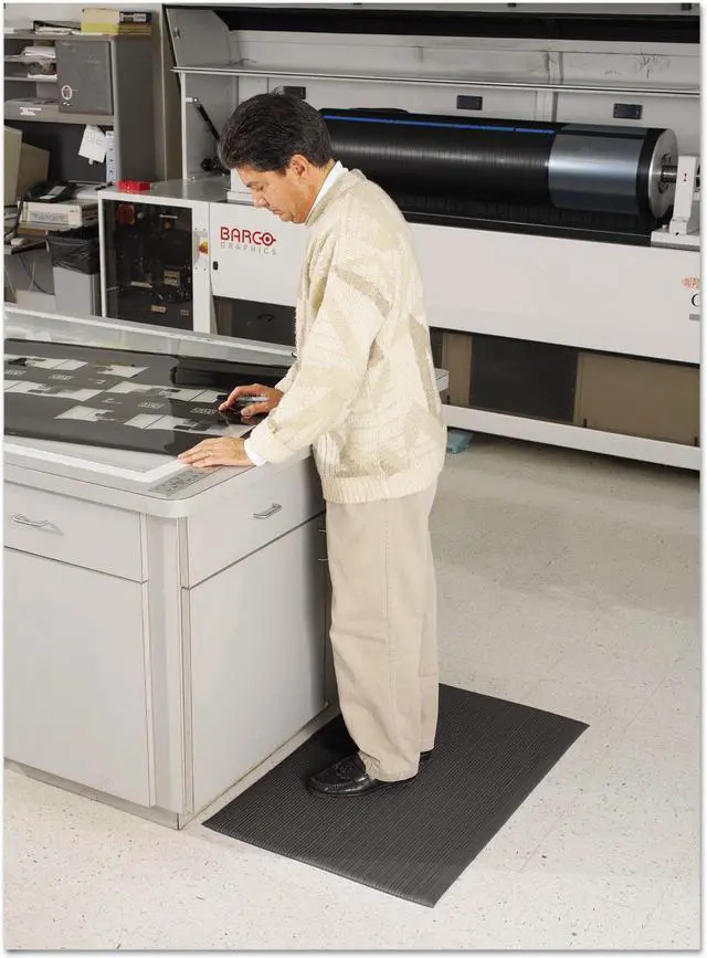 Alt view image 2 of 8 - Guardian Air Step Antifatigue Mat, Polypropylene, 36 X 60, Black 24030502