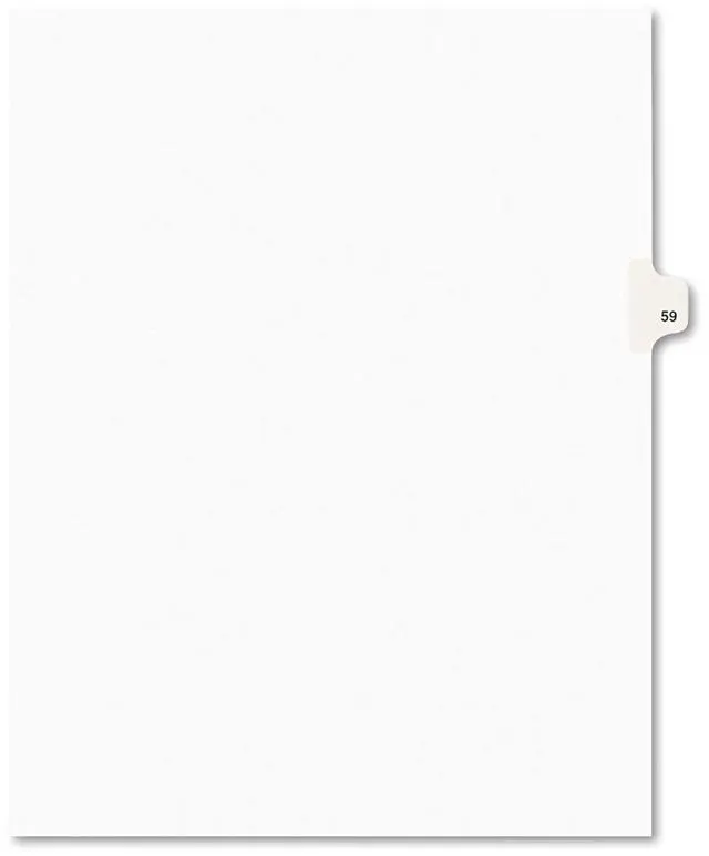 Alt view image 3 of 8 - Avery-Style Legal Exhibit Side Tab Divider Title: 59 Letter White 25/Pack 01059