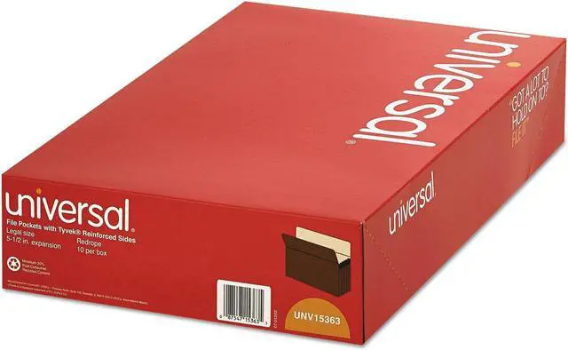 Alt view image 7 of 8 - UNIVERSAL 5 1/4 Inch Expansion File Pockets Straight Legal Redrope/Manila 10/Box