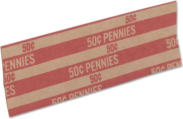 Alt view image 14 of 15 - Coin-Tainer Flat Coin Wrappers Pennies $.50 1000 Wrappers/Box 30001