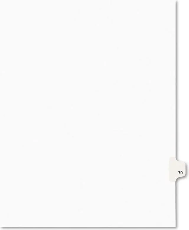 Alt view image 2 of 3 - Avery-Style Legal Exhibit Side Tab Divider Title: 70 Letter White 25/Pack 01070