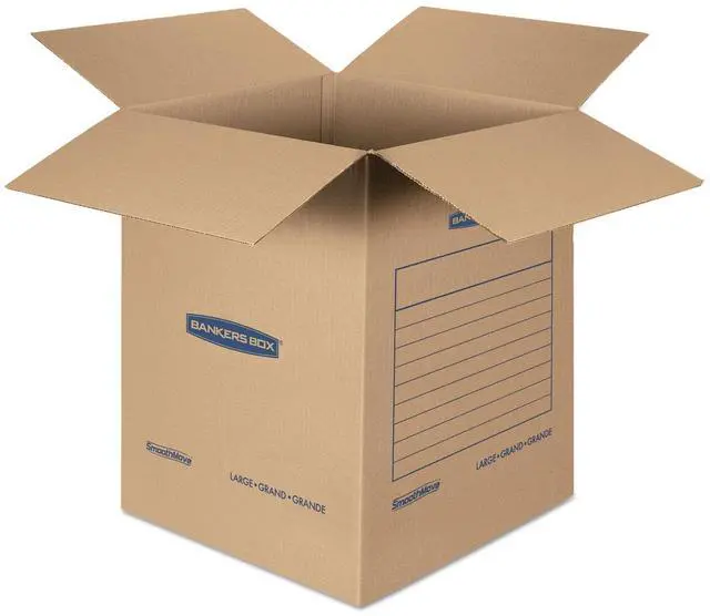 Alt view image 8 of 9 - Bankers Box SmoothMove Basic Large Moving Boxes 18l x 18w x 24h Kraft/Blue 15/Carton 7714001
