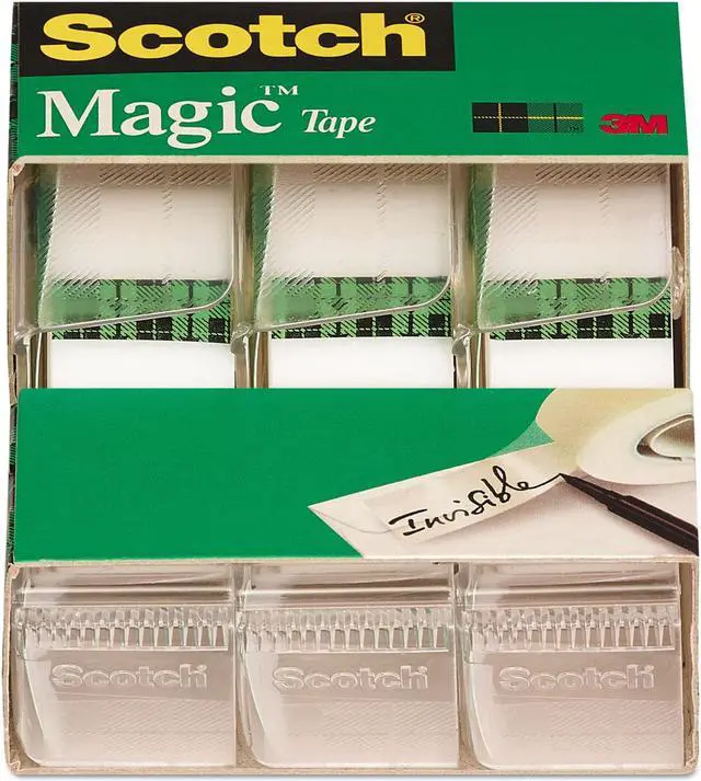 Alt view image 14 of 16 - Scotch Magic Tape in Handheld Dispenser 3/4" x 300" 1" Core Clear 3/Pack 3105
