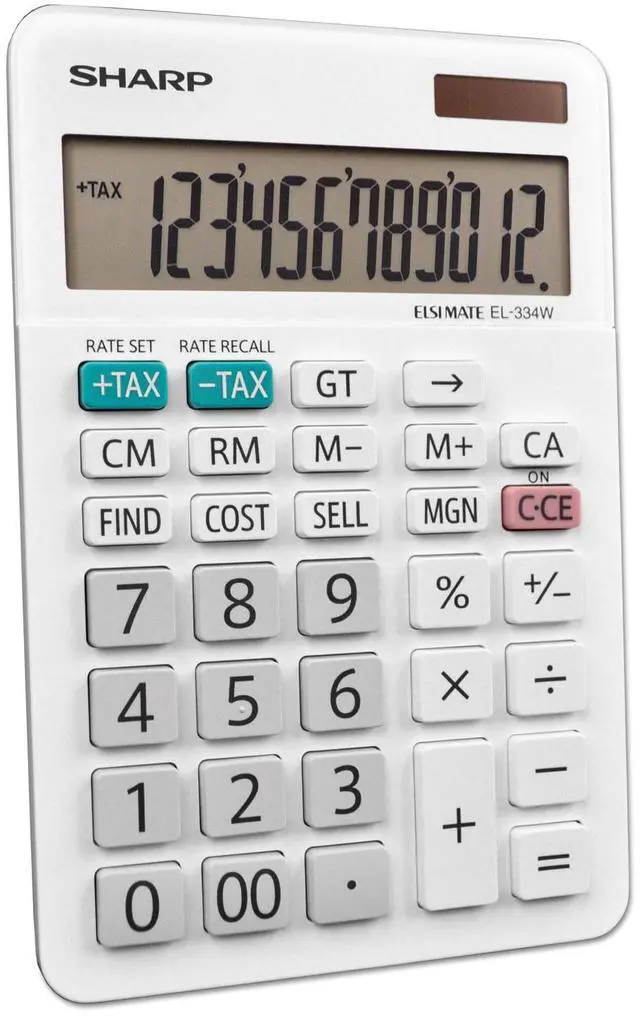 Alt view image 14 of 15 - Sharp EL-334W Large Desktop Calculator 12-Digit LCD EL334W