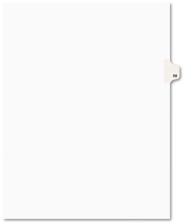 Alt view image 8 of 8 - Avery-Style Legal Exhibit Side Tab Divider Title: 58 Letter White 25/Pack 01058
