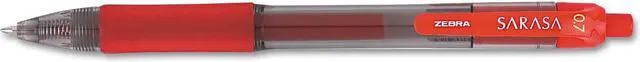 Main image of Zebra Sarasa Retractable Gel Pen Red Ink Medium Dozen 46830