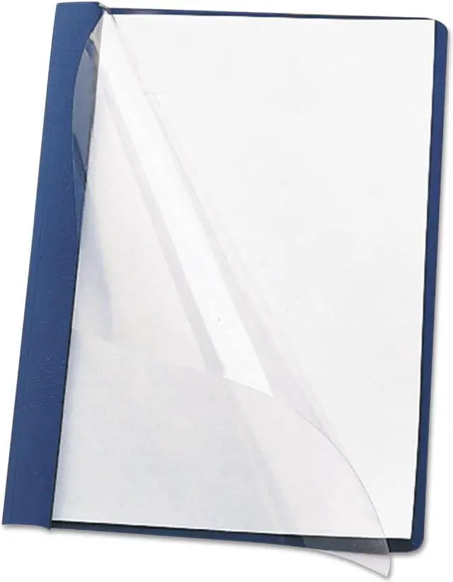 Alt view image 10 of 12 - Smead Poly Report Cover Tang Clip Letter 1/2" Capacity Clear/Dark Blue 25/Box