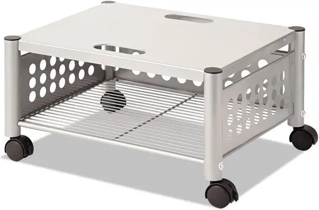 Alt view image 10 of 11 - Underdesk Machine Stand, One-Shelf, 21 1/2w X 17 7/8d X 11 1/2h, Matte Gray