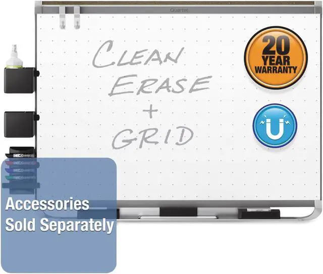 Alt view image 17 of 20 - Quartet TEM544G Prestige 2 Magnetic Total Erase Whiteboard, 48 x 36, Graphite Color Frame, 1 Each