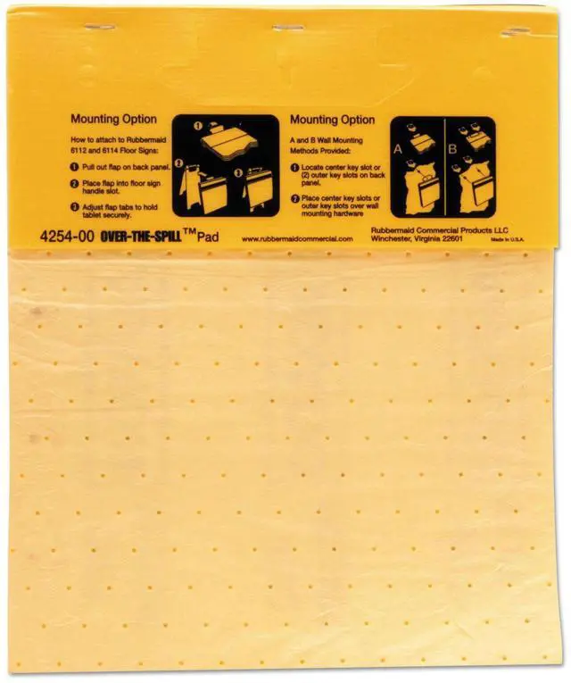 Alt view image 15 of 15 - Rubbermaid Commercial Pad,Ovrspill,Tblt,22pd,Yw 4254