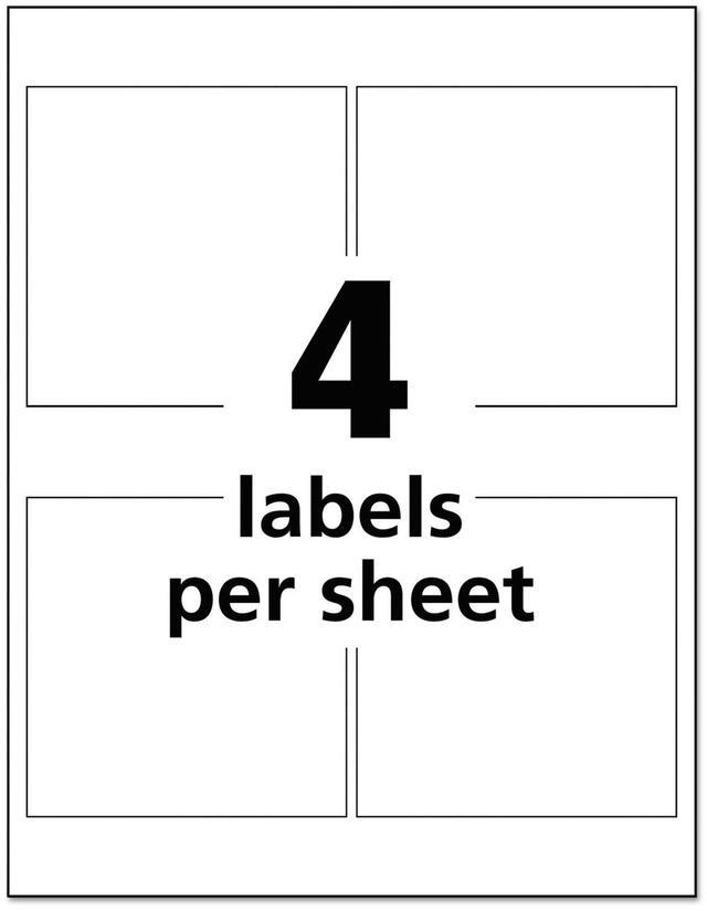 Alt view image 18 of 20 - Avery Chem Label,  4"W x 4"H, 200 Labels,  PK200 White  Synthetic Film  60524
