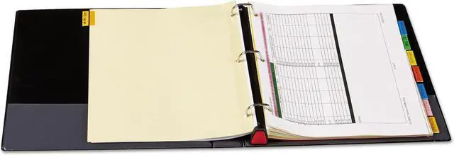 Alt view image 6 of 7 - UNIVERSAL Push-Open Deluxe Plus D-Ring View Binder 1-1/2" Capacity 8-1/2 x 11 Black 30721