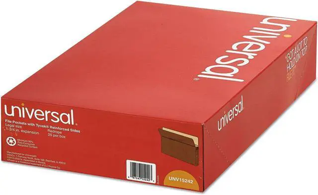 Alt view image 4 of 5 - UNIVERSAL 1 3/4 Inch Expansion File Pockets Straight Tab Legal Redrope/Manila 25