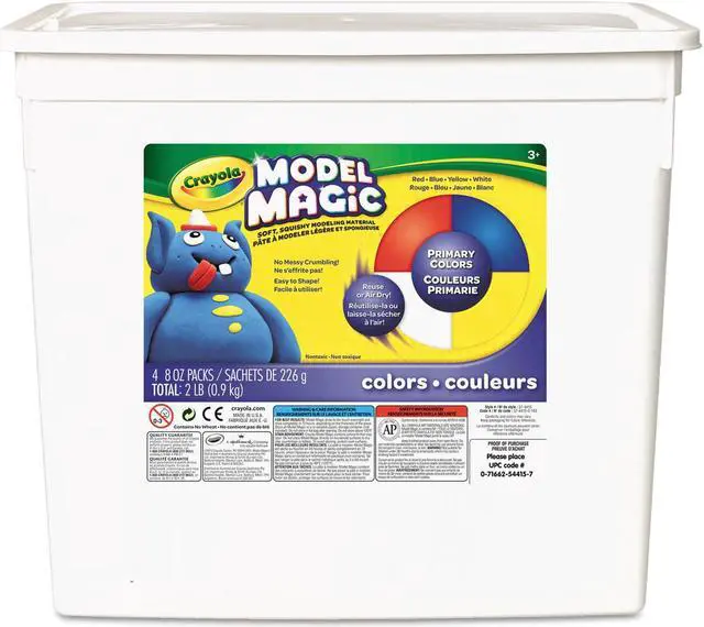 Alt view image 13 of 17 - Crayola Model Magic Modeling Compound 8oz each Blue/Red/White/Yellow 2lbs. 574415