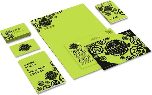 Alt view image 10 of 11 - Wausa WAU21869 - Neenah Paper Astrobrights Colored Card Stock, 65 lb., 8-1/2 x 11, Vulcan Green, 250 Sheets