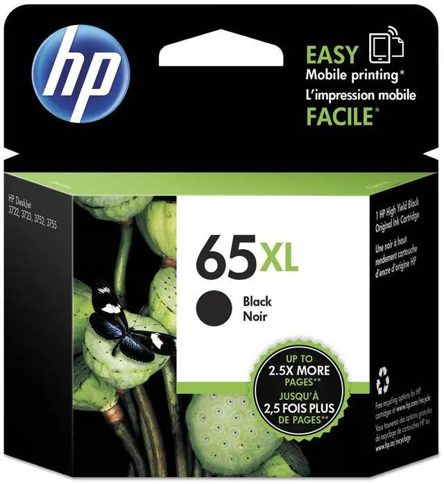 Alt view image 13 of 20 - HP 65XL Black Original Ink Cartridge, ~300 pages, N9K04AN#140