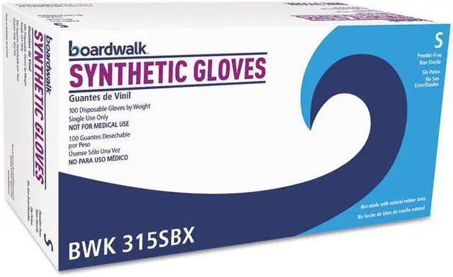 Main image of Boardwalk Powder-Free Synthetic Vinyl Gloves Small Cream 4 mil 100/Box 315SBX