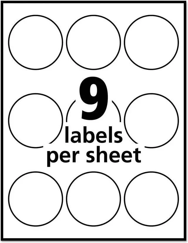 Alt view image 13 of 17 - Avery Printable Waterproof Round Labels with Sure Feed, 2.5" Diameter, White, 72 Customizable Labels (22856)