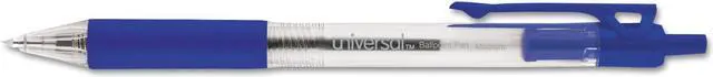 Alt view image 17 of 17 - Universal Comfort Grip Clear Barrel Retractable Ballpoint Pen Black Ink 1mm 48/Set 15533