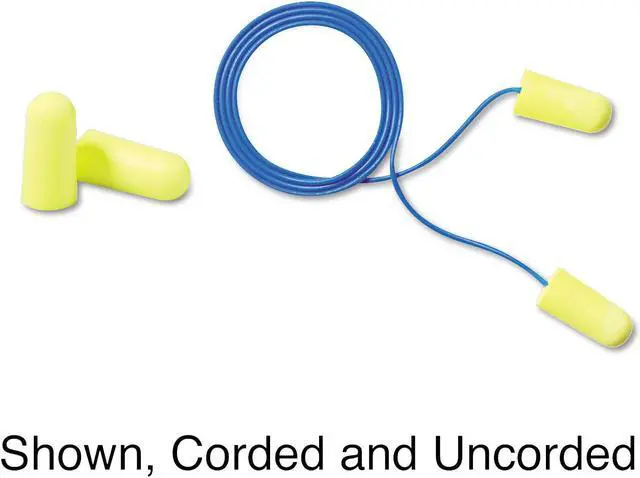 Alt view image 18 of 19 - 3M E·A·Rsoft Yellow Neon Soft Foam Earplugs Corded Regular Size 200 Pairs