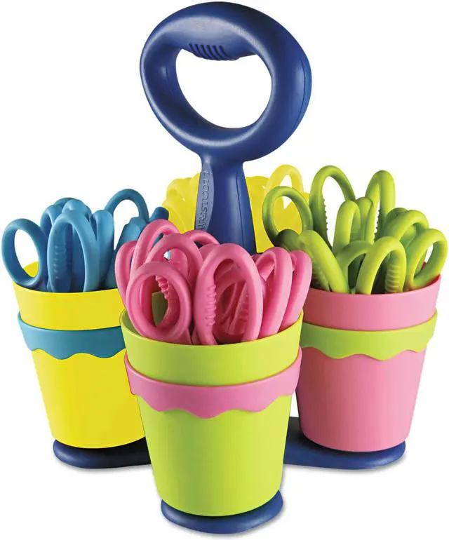 Alt view image 5 of 9 - Westcott 14755 Scissor Caddy with 24 5" Length Kids' Pointed Scissors- Assorted