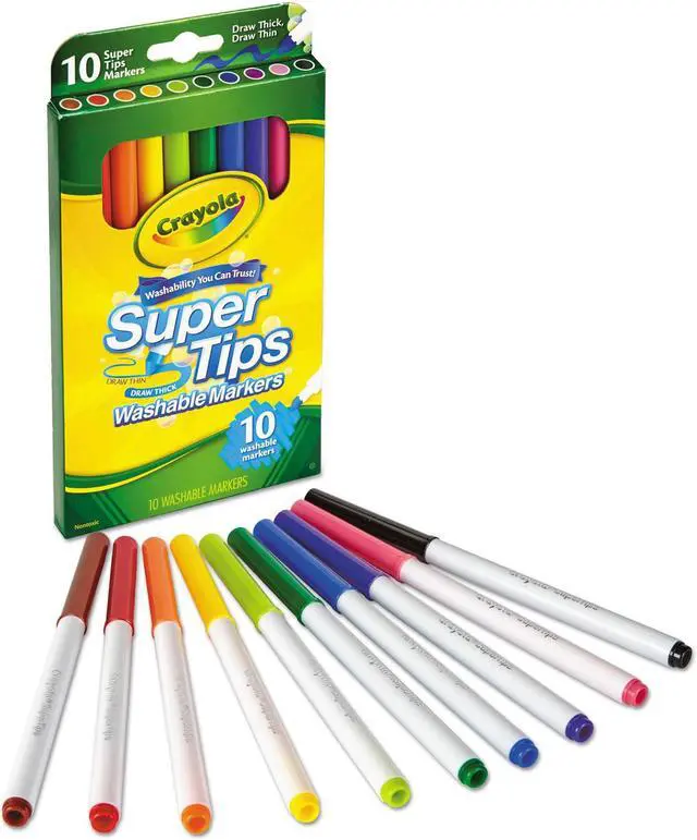 Alt view image 12 of 13 - Crayola Washable SuperTips Markers Assorted 10/Pack 588610