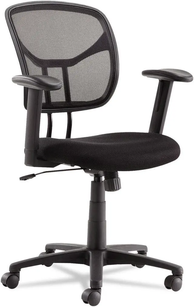 Alt view image 12 of 18 - Oif Swivel/Tilt Mesh Task Chair Height Adjustable T-Bar Arms Black/Chrome MT4818