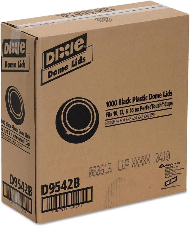 Alt view image 6 of 6 - Lid for 12 to 20 oz. Hot Cup, Dome, Sip Through, Black, Pk1000 DIXIE D9542B