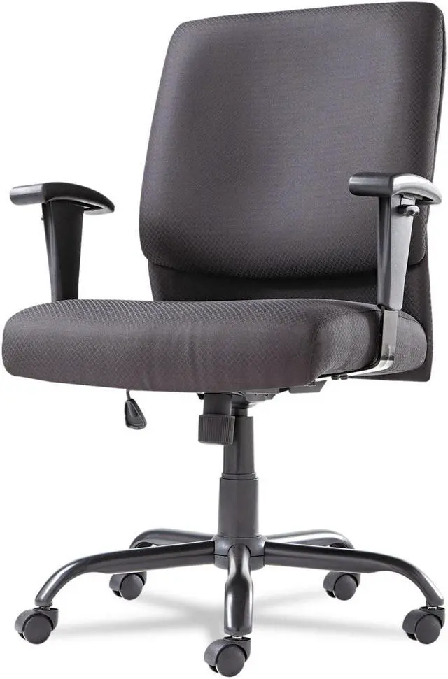 Alt view image 18 of 20 - OIF - OIFBT4510 - Big and Tall Swivel/Tilt Mid-Back Chair, Height Adjustable T-Bar Arms, Black