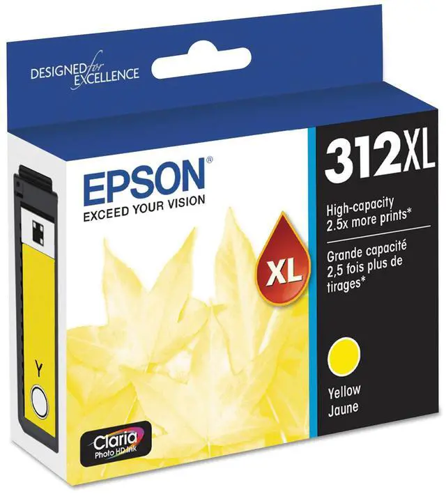 Alt view image 5 of 12 - Epson T312XL Claria High Capacity Ink Cartridge for Inkjet Printer, Yellow